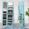 Freestanding Jewelry Armoire with Mirror Lockable LED Lights Swivel Base